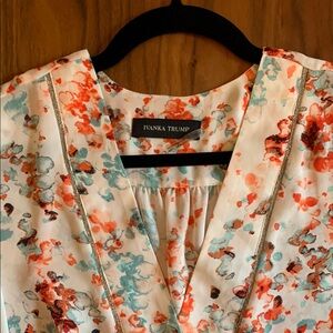 Ivanka Trump Watercolor Floral Top